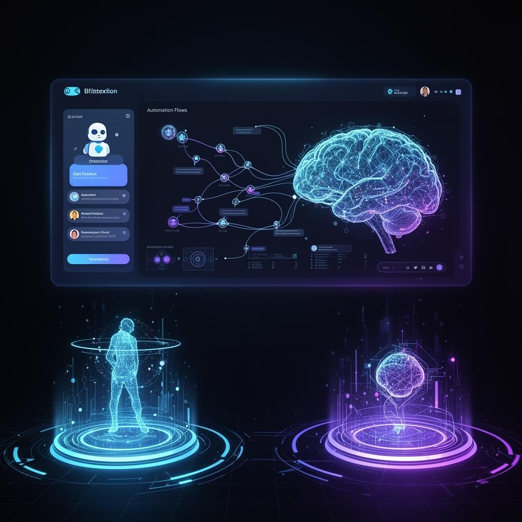 AI Dashboard showing automation flows